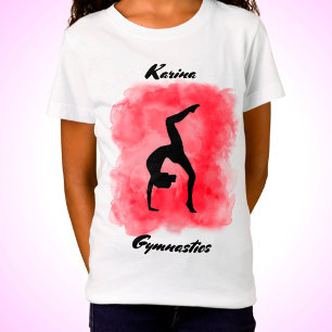 Gymnastics Watercolor Splash Personalised  T-Shirt