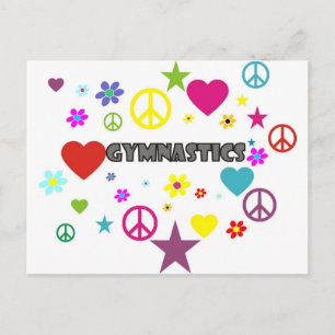 Gymnastics with Mixed Graphics Postcard