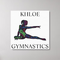 Gymnastics Word Art Custom Stretched Canvas Print