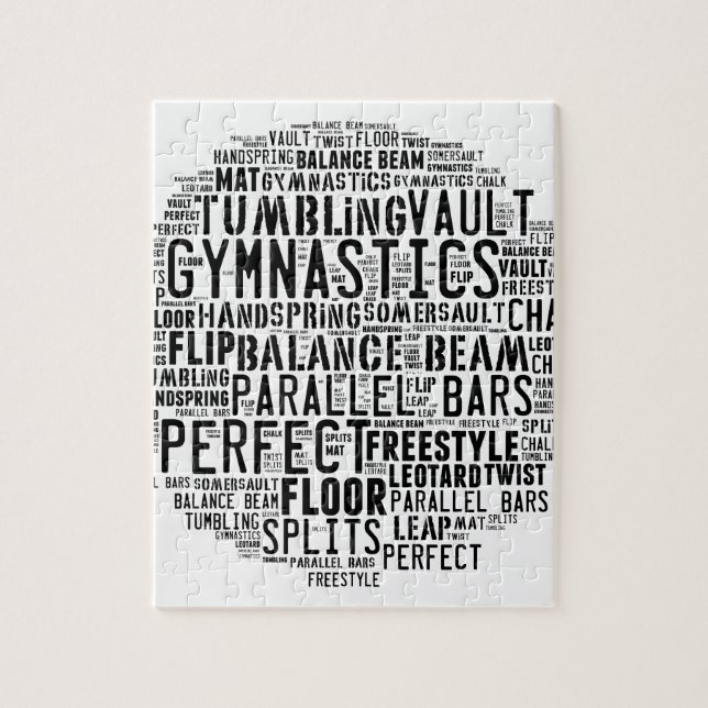 Gymnastics Word Cloud Jigsaw Puzzle (Vertical)
