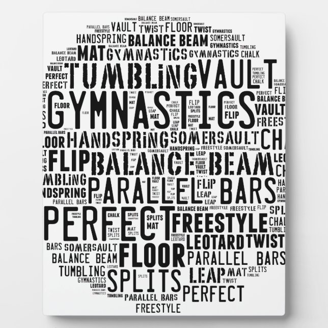 Gymnastics Word Cloud Plaque (Front)