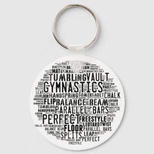 Gymnastics Word Cloud Tumbling Key Ring