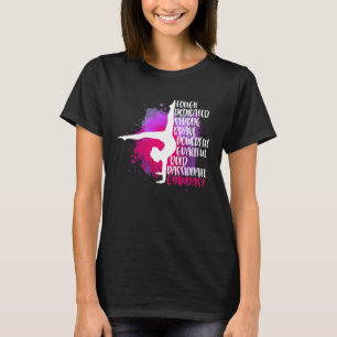 Gymnastics Word Splatter Paint Gymnast Graphic Tum T-Shirt