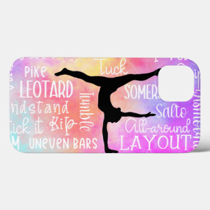 Gymnastics Words Rainbow Ombre iPhone 13 Case