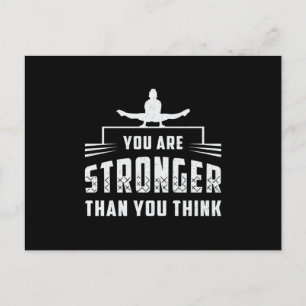 Gymnastics You Are Stronger Bars Beam Gymnast Postcard