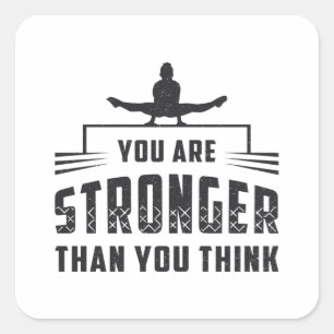 Gymnastics You Are Stronger Beam Bars Gymnast Square Sticker