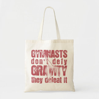 "GYMNASTS DEFEAT GRAVITY" TOTE BAG