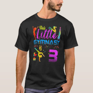 Gymnasts Little 3 Birthday Party Flip Jump Tumble T-Shirt