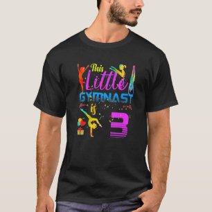 Gymnasts Little 3 Birthday Party Flip Jump Tumble  T-Shirt