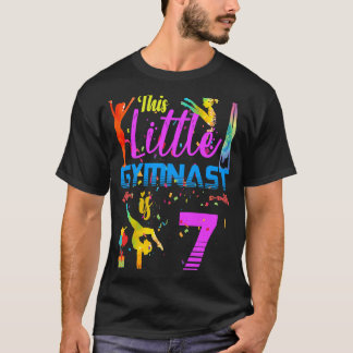 Gymnasts Little 7 Birthday Party Flip Jump Tumble T-Shirt