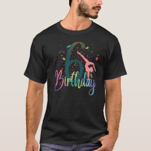 Gymnasts Little Six Birthday Party Flip Jump Tumbl T-Shirt