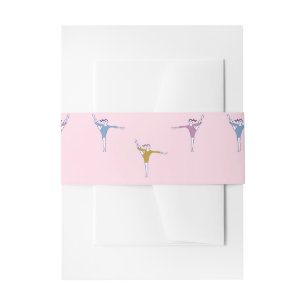 gymnasts on pink invitation belly band
