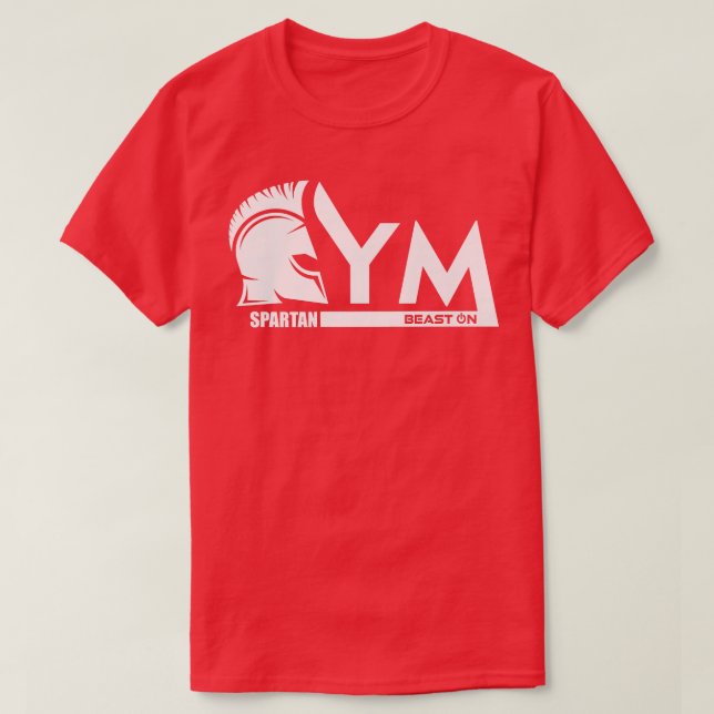 GymSpartanBeast OnGym Motivation Fitness Sayings T-Shirt (Design Front)