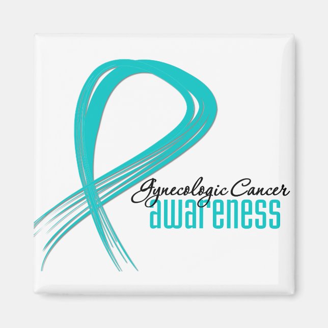 Gynaecologic Cancer Awareness Grunge Ribbon Magnet (Front)