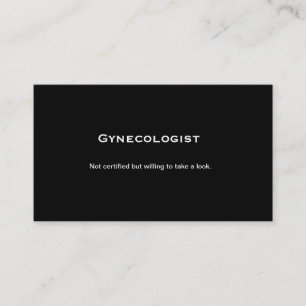 Gynaecologist, ice breaker, pick up line, call me business card