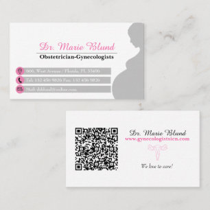 Gynaecologist Obstetrician Professional Pink OBGYN Business Card