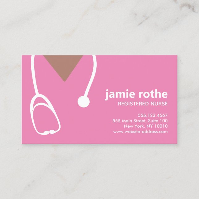 Gynaecology African American Nurse Scrubs  Business Card (Front)