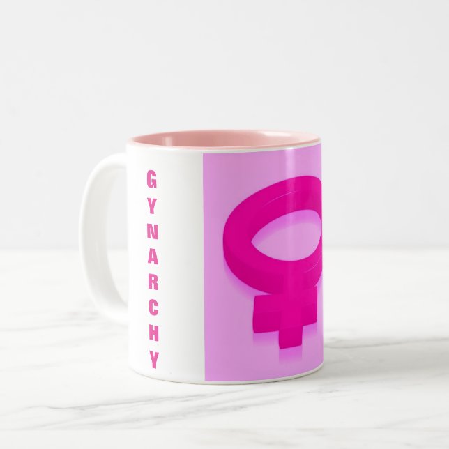 GYNARCHY Two-Tone COFFEE MUG (Front Left)