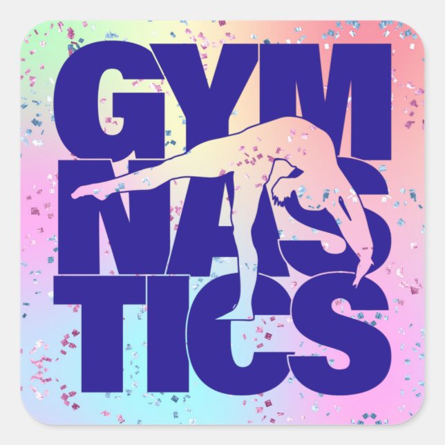 GYNASTICS GIRL'S STICKERS.  SQUARE STICKER (Front)