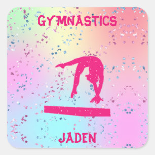 GYNASTICS STICKERS PERSONALIZED!