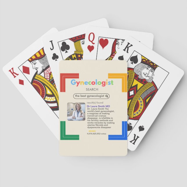 Gynecologist search Google doctor Playing Cards (Back)