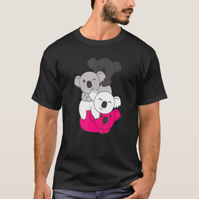 Gynephilia Flag Pile Pride Lgbtq Koalas Gynephilia T-Shirt (Front)