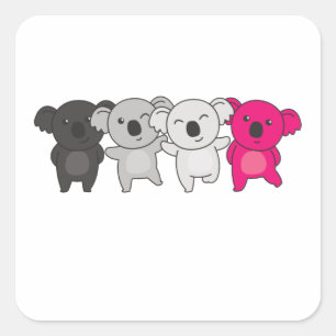 Gynephilia Flag Pride Lgbtq Cute Koala Square Stic Sticker