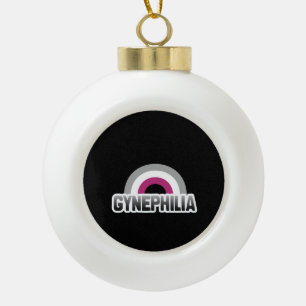 Gynephilia Pride Ceramic Ball Christmas Ornament