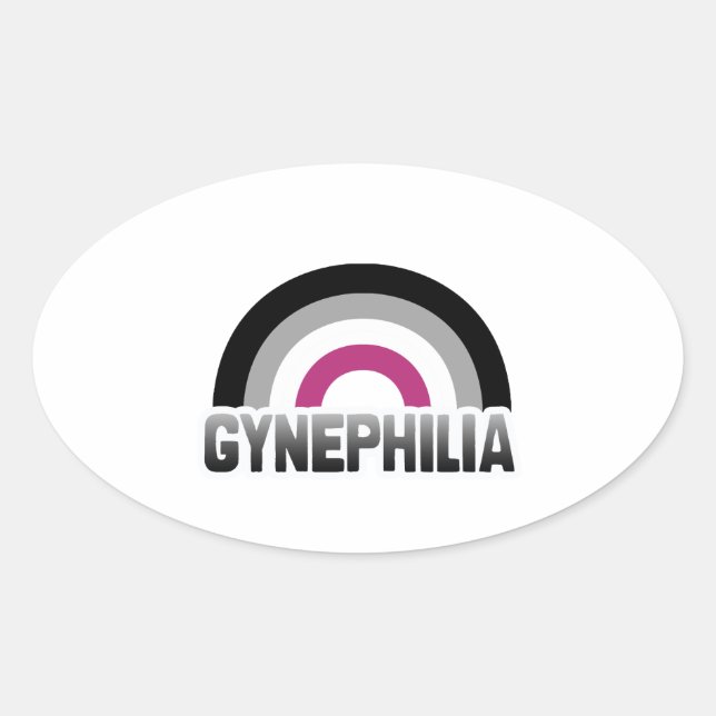 Gynephilia Pride Oval Sticker (Front)
