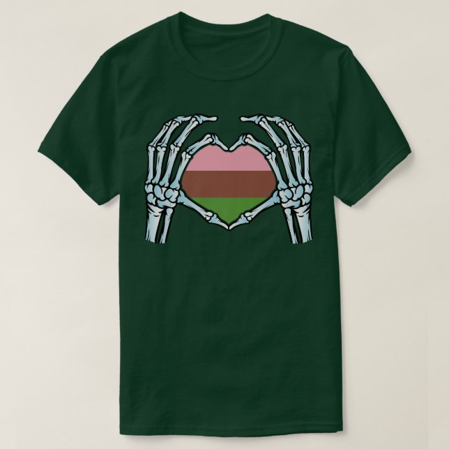 Gynoseual  Gay Skeleton  Nonbinary Love  T-Shirt (Design Front)