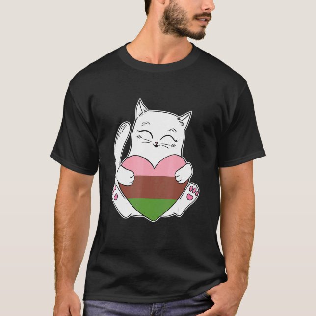 Gynosexual Heart Cat  Nonbinary Love T-Shirt (Front)