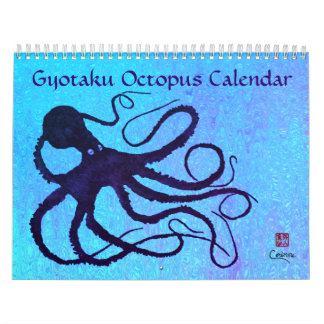 Gyotaku Octopus - Medium Calendar