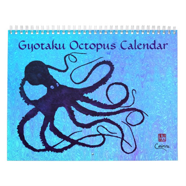 Gyotaku Octopus - Medium Calendar (Cover)