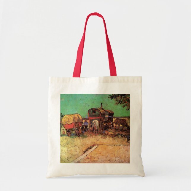 Gypsies with Caravans by Vincent van Gogh Tote Bag (Front)