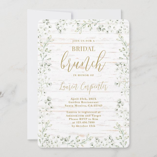 Gypsophila Bridal Shower Brunch Invitation (Front)