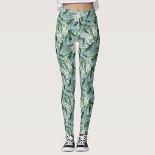 Gypsophila & Eucalyptus Leaf All-Over Print Leggings