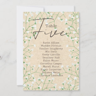Gypsophila Wedding Table Number Seating Chart 5