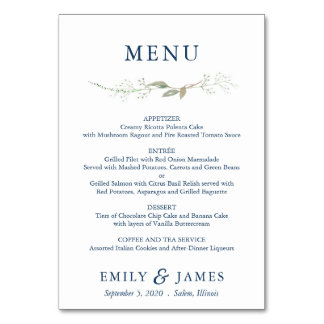 Gypsophila Wreath Menu Card