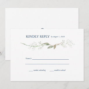 Gypsophila Wreath Wedding RSVP Invitation