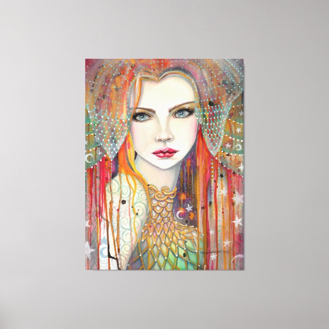 Gypsy Bohemian Beauty Painting by Molly Harrison Canvas Print (Front)