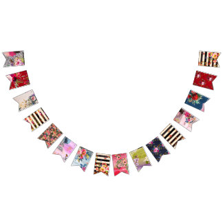 Gypsy, boho style, multiple colours and designs bunting 