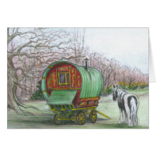 Gypsy bowtop wagon and horse