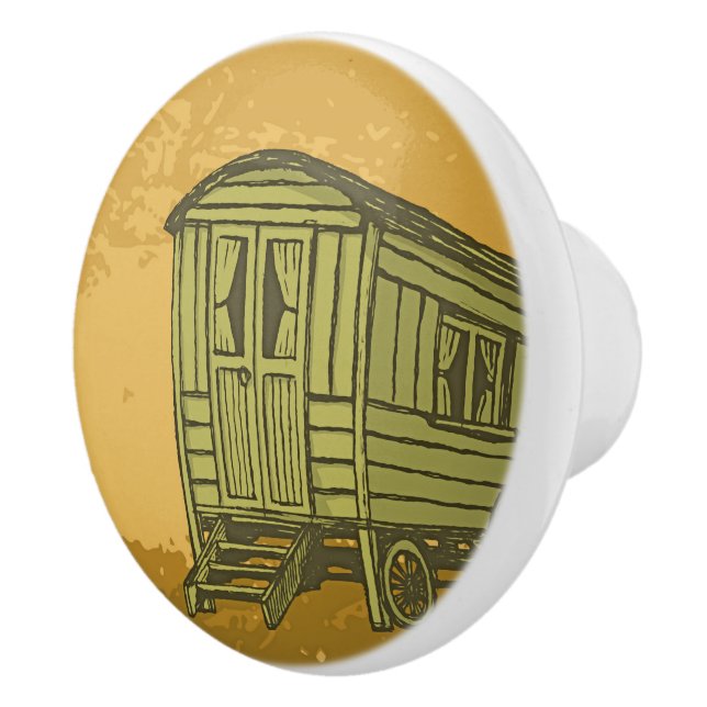 Gypsy caravan wagon ceramic knob (Right)