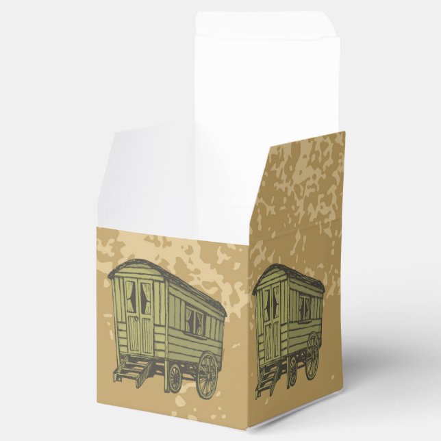 Gypsy caravan wagon favour box (Opened)