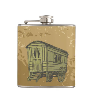 Gypsy caravan wagon hip flask