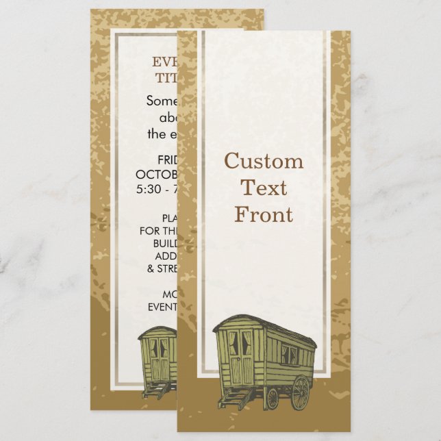 Gypsy caravan wagon invitation (Front/Back)