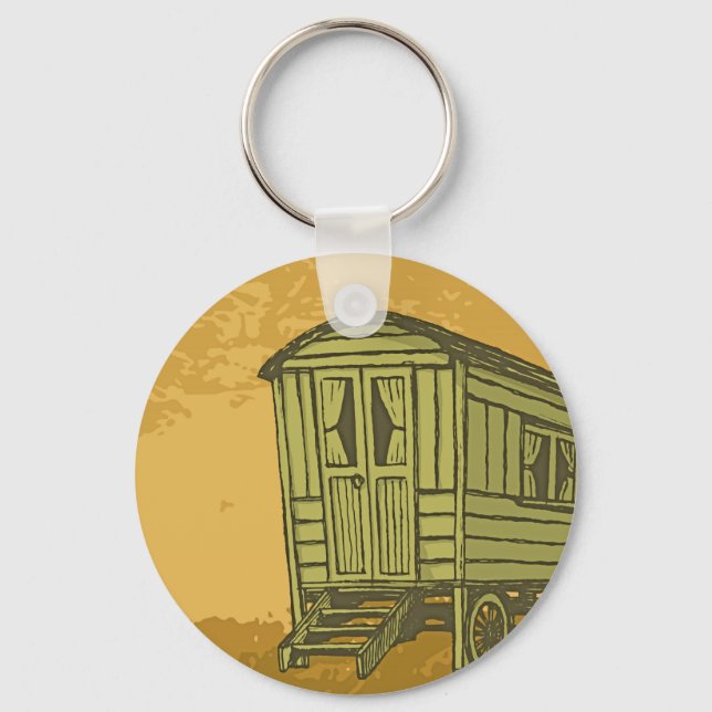 Gypsy caravan wagon key ring (Front)
