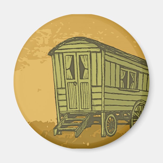 Gypsy caravan wagon magnet (Front)