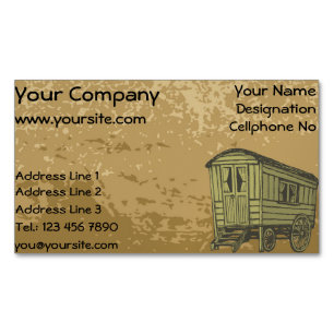 Gypsy caravan wagon 	Magnetic business card