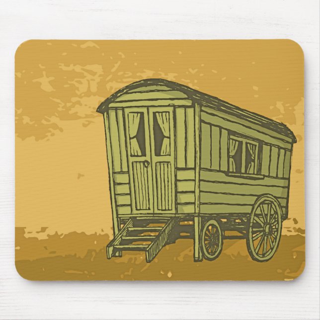 Gypsy caravan wagon mouse mat (Front)